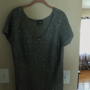 Gray Short Sleeve Sweater